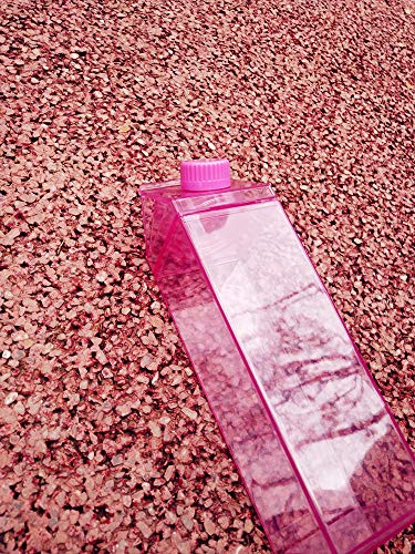 17oz Cute Leakproof Milk Carton Water Bottle - Portable Drinkware for Outdoor Activities - Pink