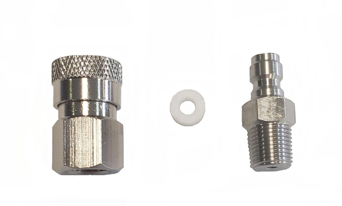 3Skull Universal Paintball Remote Line Quick Connect-Disconnect – Male and Female Set, Silver