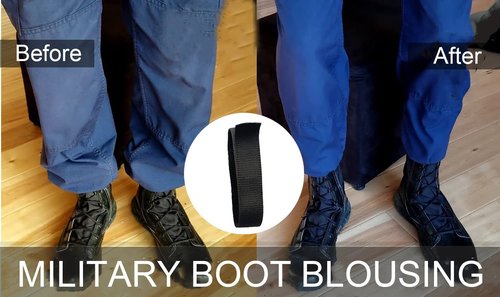 Black Boot Straps Elastic Military Boot Blousers Boot Bands for Cowboy Boots, Adjustable Tactical Military Blousing Straps for Hunting Gardening Hiking Cycling Fishing Army Uniforms, 30*3cm, 4pcs