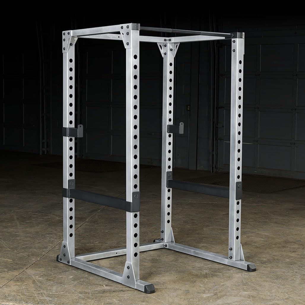 Body-Solid (GPR378 Power Rack - Heavy-Duty Steel Squat Cage with Adjustable Safety Bars and Chin-Up Bar for Home and Light Commercial Gym