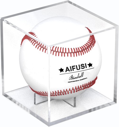 Baseball Display Case, UV Protected Acrylic Cube Baseball Holder Square Clear Box Memorabilia Display & Storage Sports Official Baseball Display Case - Autograph Display - Fits Official Size Ball