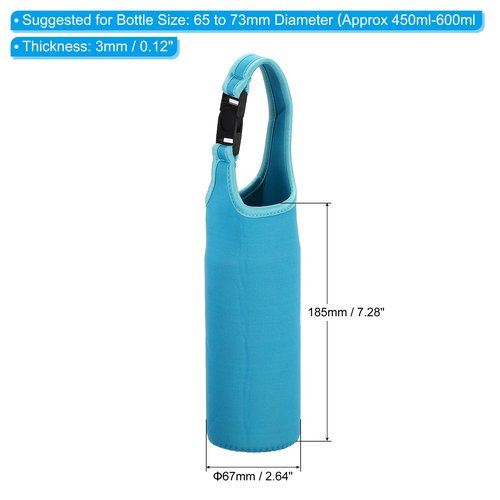 PATIKIL 67mmx185mm Water Bottle Sling Bag, 4 Pack Neoprene Portable Insulated Bottle Holder Carrier with Removable Adjustable Shoulder Strap, 4 Color