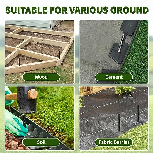Heavy Duty Ground Rebar Stakes 16 inches, 16 pcs Steel Spikes for Garden, Tent & Construction