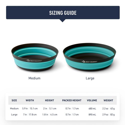 Sea to Summit Frontier Ultralight Collapsible Bowl, Large (30 fl oz), Puffins Bill Orange