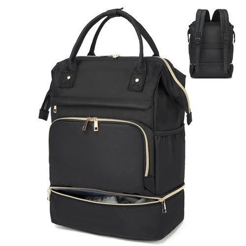 seyfocnia Gym Backpack for Women,Gym Bag with Shoe Compartment Lightweight Travel Workout Sports Backpack Womens Black