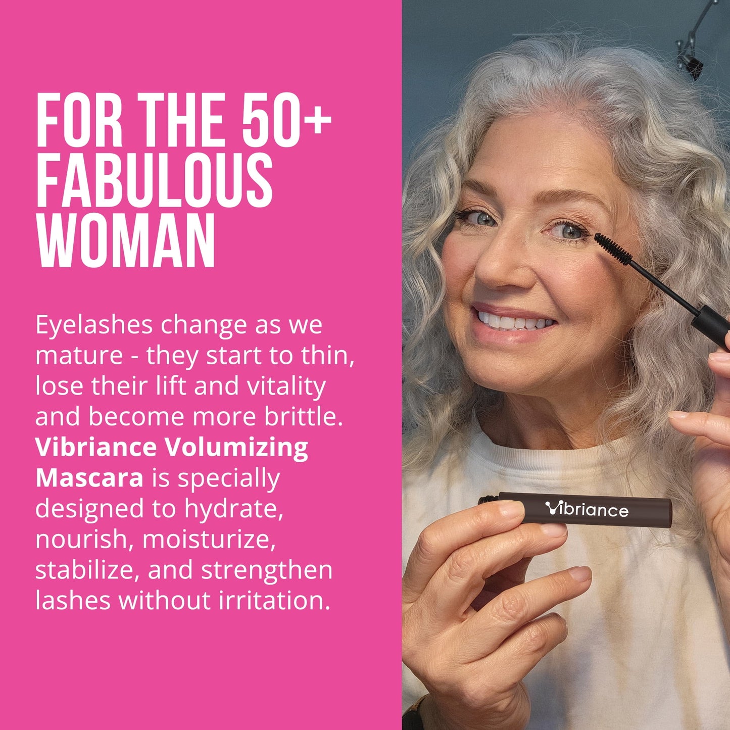 Vibriance Volumizing Tubing Mascara | Hypoallergenic & Moisturizing | Soft Black for 50+