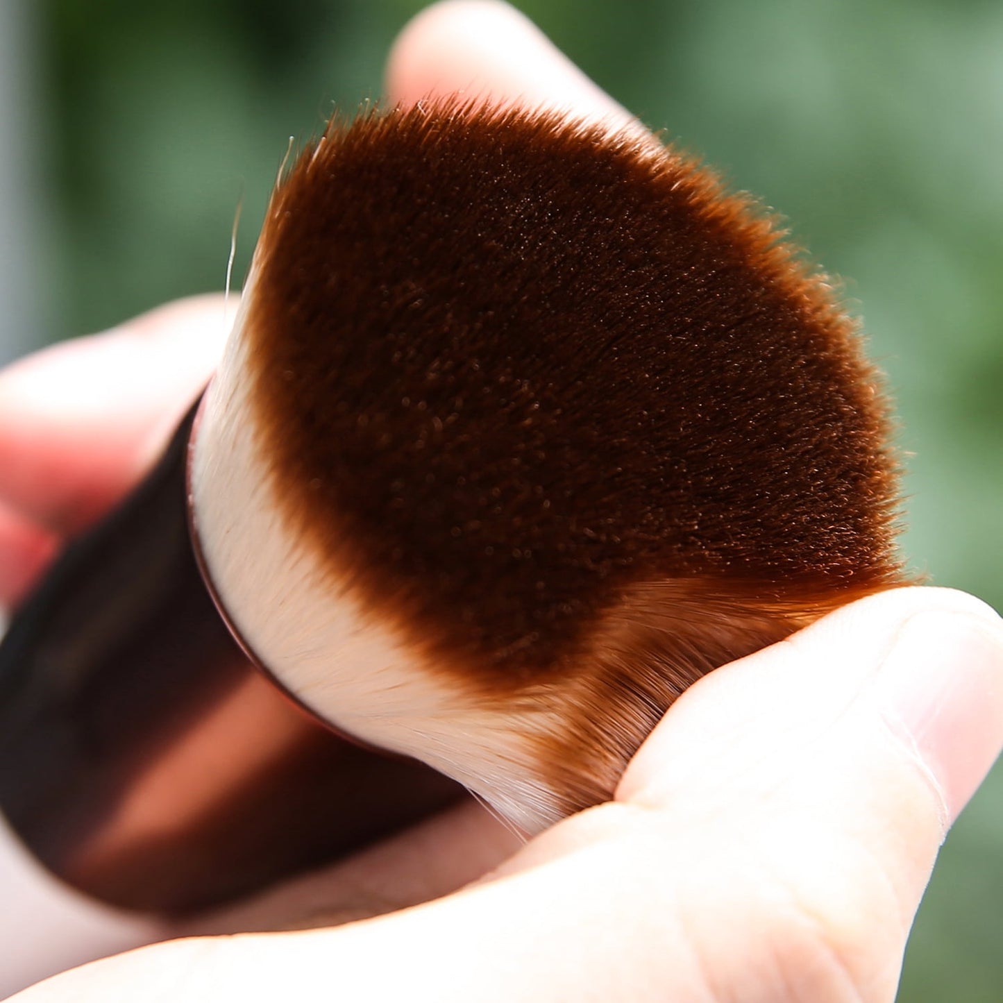 DUcare Flat Top Kabuki Foundation Brush | Rose Gold & White | For Liquid & Cream