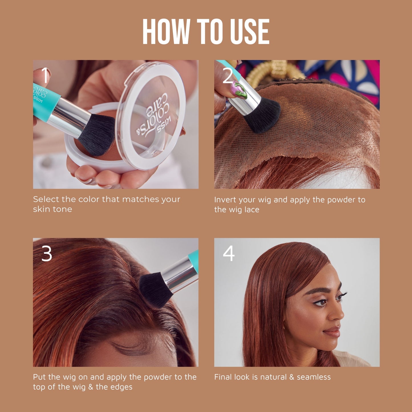 KISS Lace Wig Tinting Powder & Brush Set | Light Duo, 8g | Color Care