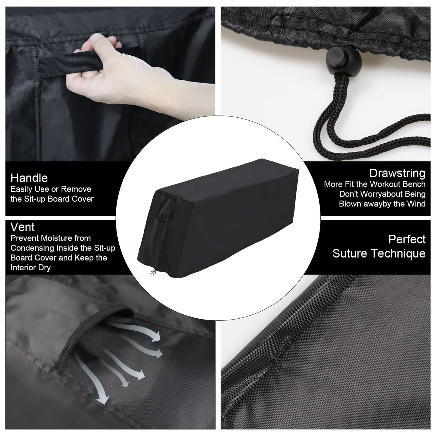 Andacar Weight Bench Cover, Exercise Workout Bench Cover Waterproof Protective Covers for Sit-Up Board - 55x18x16 inch