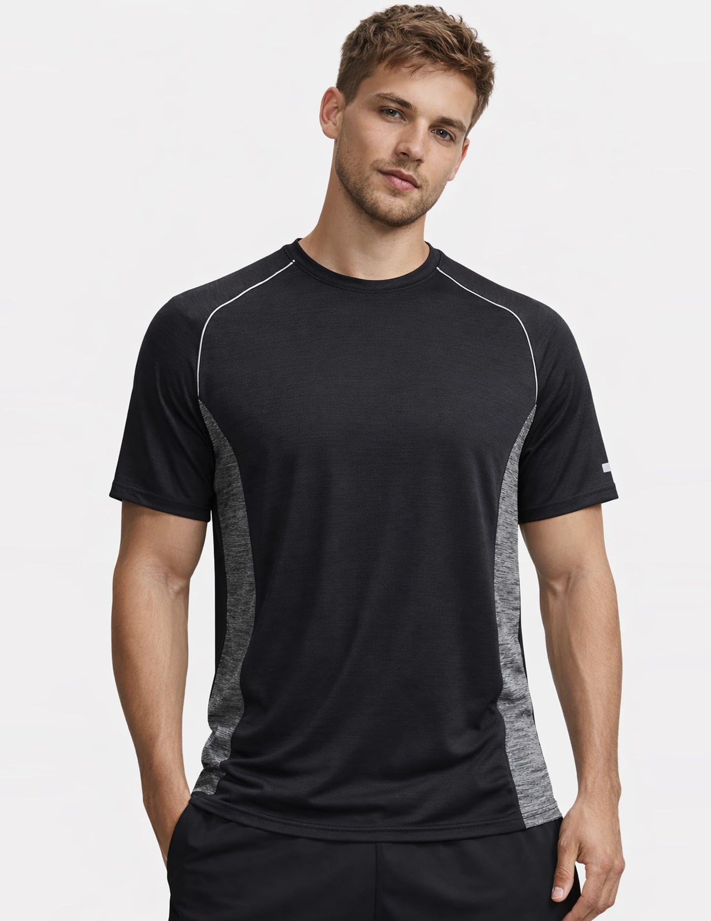 5 Pack Men’s Active Quick Dry Crew Neck T Shirts | Athletic Running Gym Workout Short Sleeve Tee Tops Bulk (Set 5, 3X-Large) Blacks