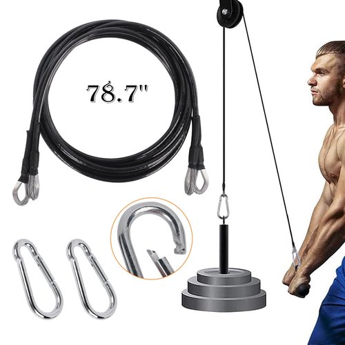 Dsyboko 79 Inch Fitness Extension Cable, Home Gym Cable Pulley System Fitness Cable for Pulley Machine Accessories,Thick 5Mm Heavy Duty Pulley Cable for Home Gym (2-Pack)