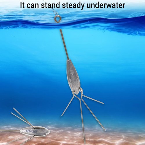 Zsrivk 5 Pack Sputnik Sinker Fishing Weights Lead Long Tail Fishing Equipment Saltwater Surf Weights Lead Water Catfish Beach Casting Spider Sinker(4)