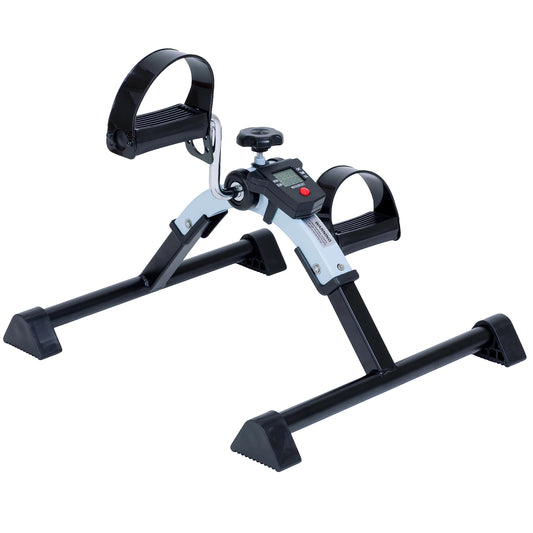 iLiving Under Desk Bike Pedal Exerciser with Electronic Display - Fully Assembled Folding Equipment, Mini Bike for Legs and Arms Workout, Portable and Easy-to-Use with LCD Screen (ILG-688), Blue