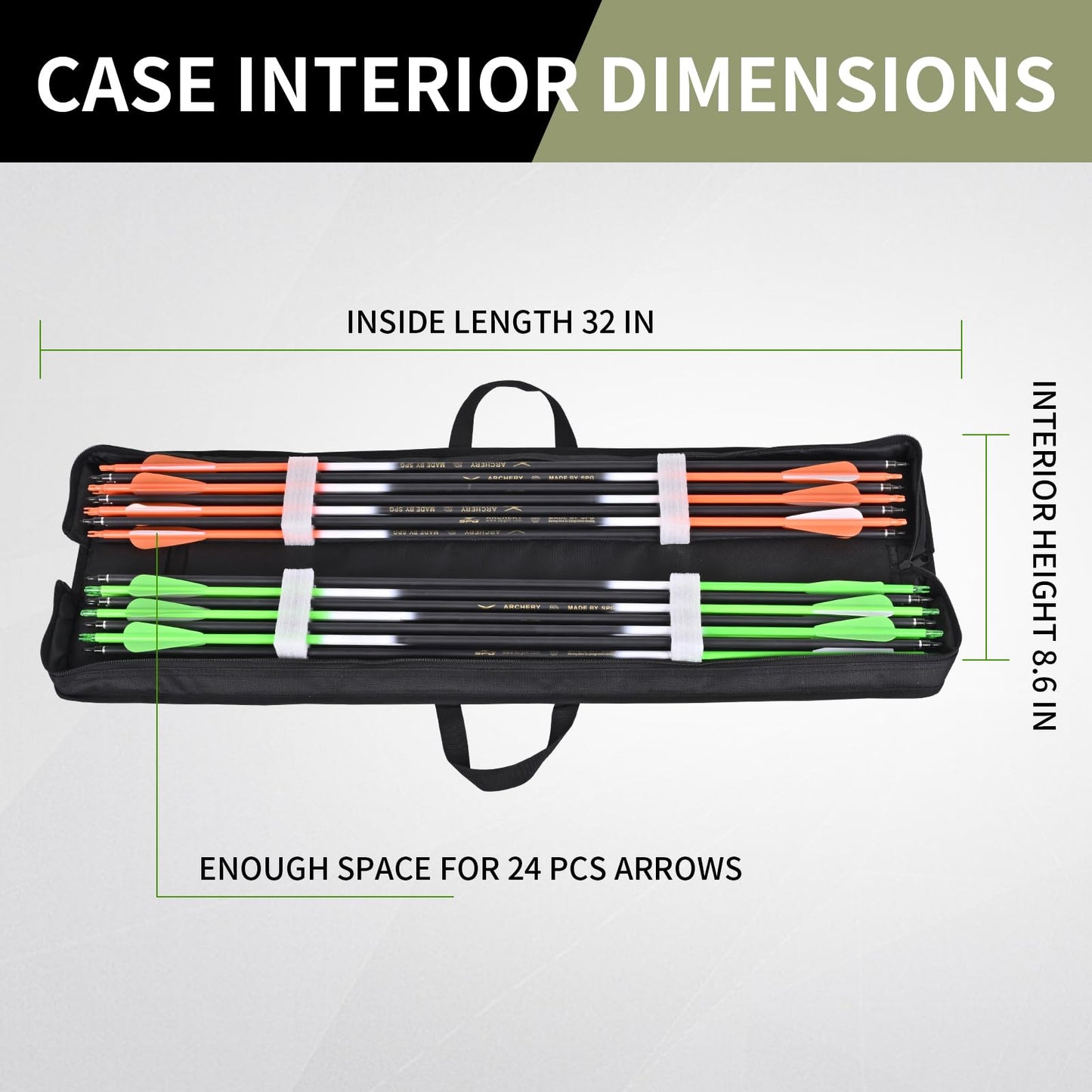 FENJANER Archery Arrow Case - 33"" Portable Soft Compact Arrow Box, Durable Lightweight Arrow Storage Quiver, Outdoor Hunting & Target Shooting Bag, Black