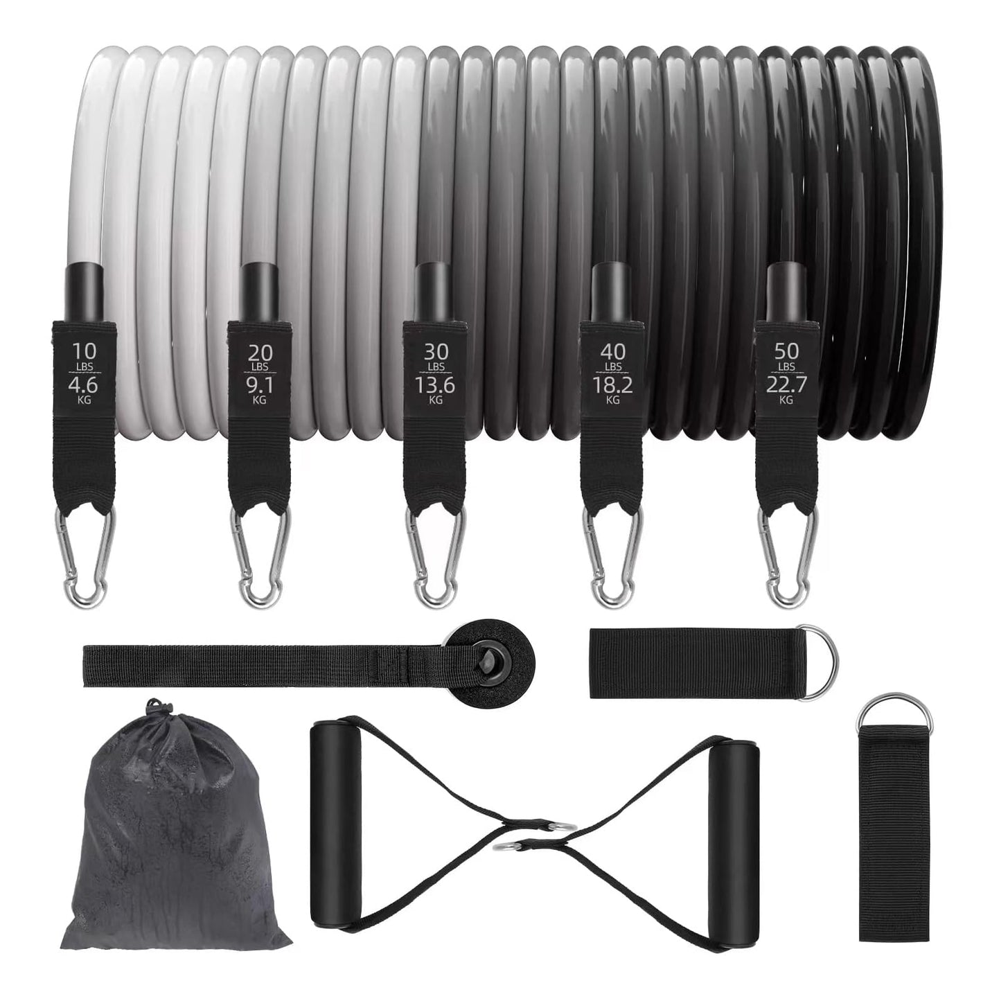 GREENTREEN Resistance Bands Set with Handles for Men and Women, Exercise Bands, Workout Bands for Strength Training Fitness Weights, Home Gym