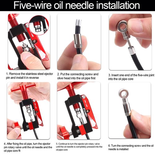 Bicycle Hydraulic Hose Fitting Insertion Tool, Oil Brake Needle Driver Installation, Bicycle Internal Wiring Tools Hydraulic Hose Cutter For Bicycle Olive Banjo Fitting Insert Install Head Press