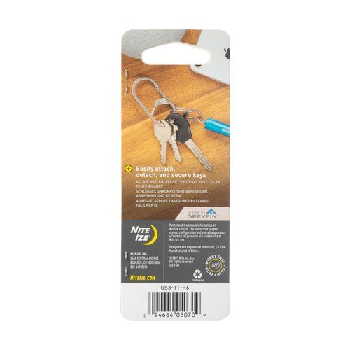 Nite IZE G-Series Dual Chamber Carabiner - Heavy-Duty Key Organizer Carabiner Clip - Dual Chamber Carabiner with Wire Gate Closure - Stainless, Size 3 (5 Pack)