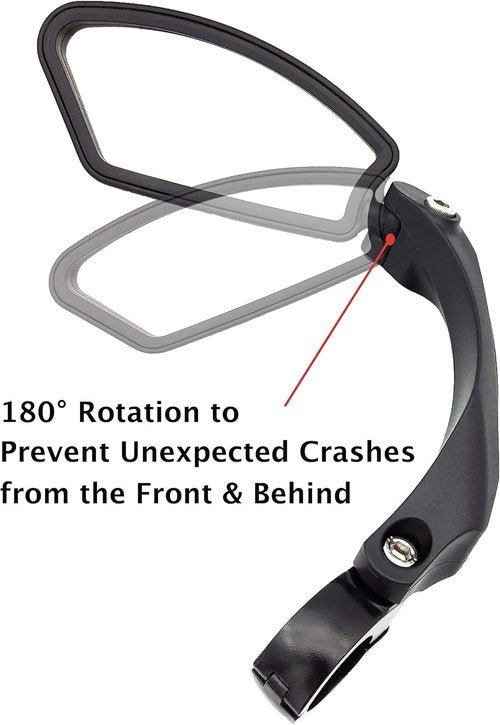 Hafny Stainless Steel Lens Handlebar Bike Mirror, Safe Rearview Mirror for Bicycle