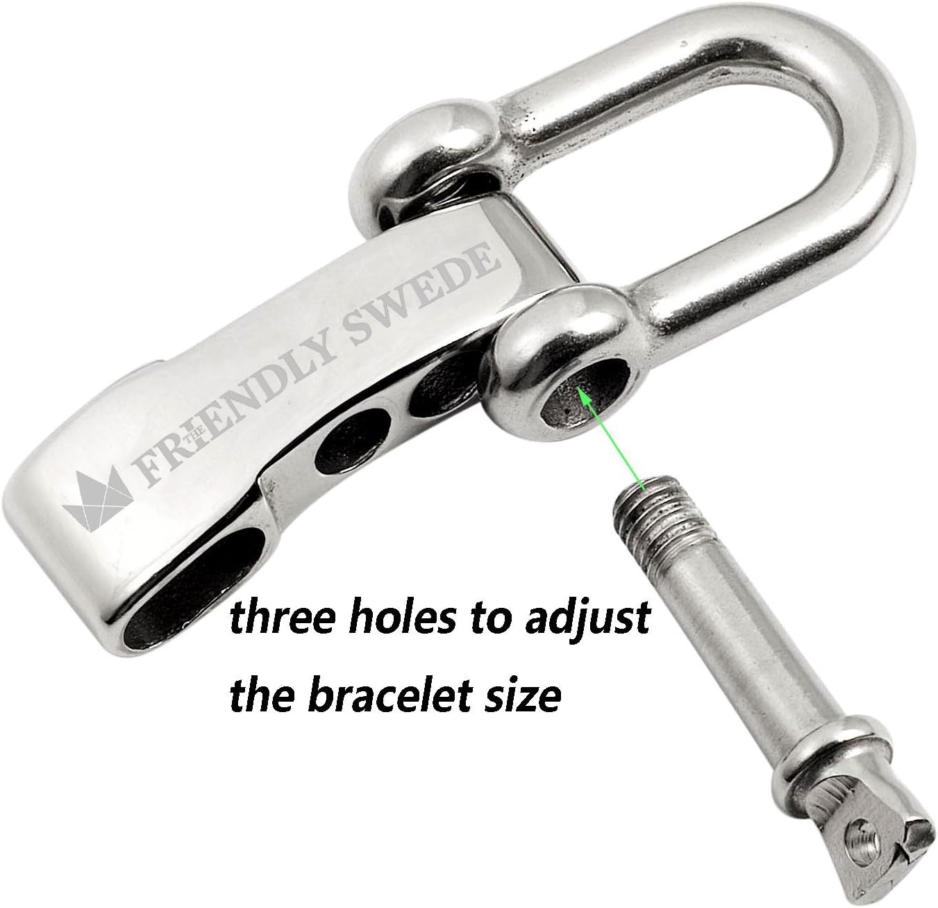 The Friendly Swede Paracord Bracelet with Stainless Steel D Shackle, Survival Bracelet, Paracord Bracelets for Men, Survival Bracelets for Men - Adjustable Size