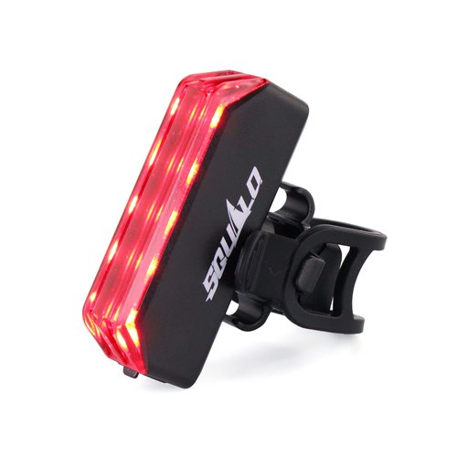 SQUALO 30 Lumens USB Rechargeable Bike Taillight, Clip on Bike Rear Light with 3 Light Modes 100m Viewable Range 120° Visibility IPX5 Waterproof for Cycling Safety