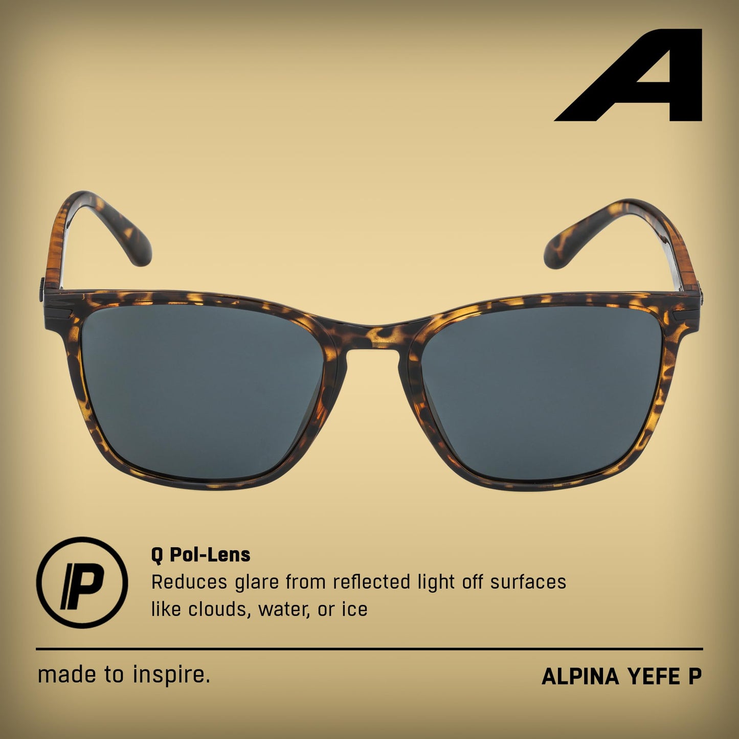 ALPINA YEFE P - Sunglasses with 100% UV Protection for Adults - Polarized, Mirrored & Shatterproof - Havana Gloss - One Size