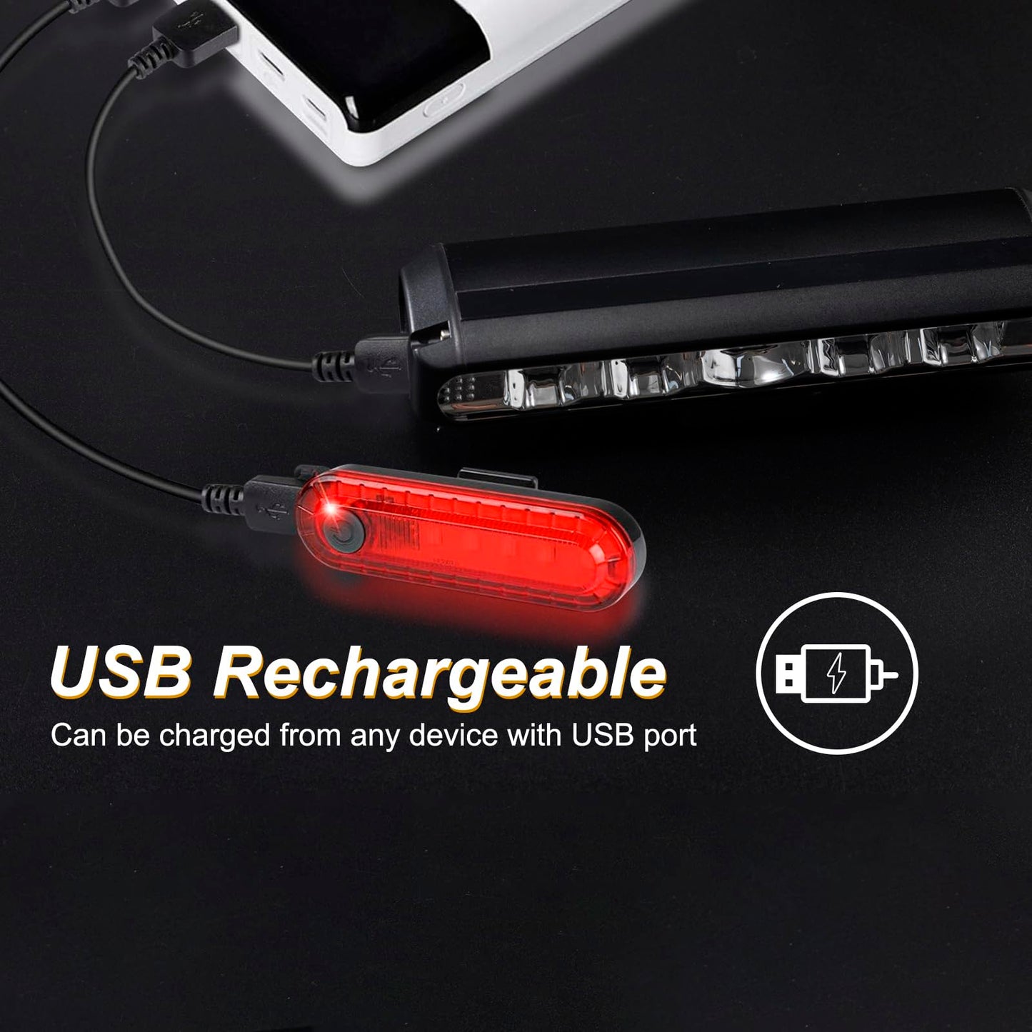 AKALATE Ultra Bright Bicycle Lights Front and Rear, Powerful USB Rechargeable Bike Light Set, Aluminum Alloy Bike Headlight and Back Taillight for Night Riding, Waterproof LED Light for Mountain Bike