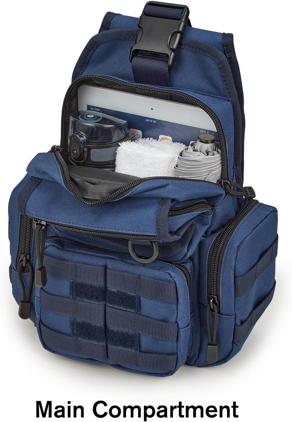 G4Free Tactical EDC Sling Bag Pack with Adjustable Holder Sling Shoulder Assault Range Backpack(Black)