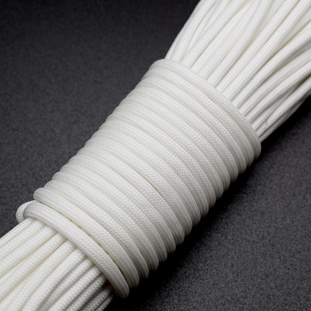 9 Strand Glow in The Dark Paracord 100 Feet 550 Luminous Parachute Cord (1# White)