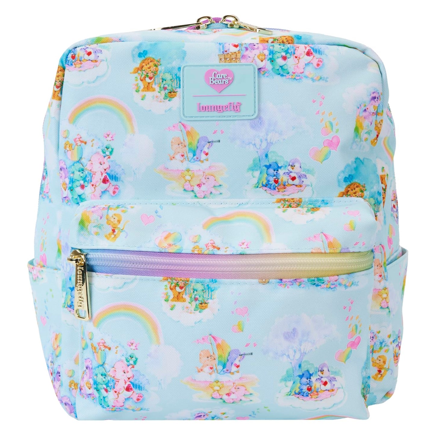 Loungefly Care Bears Cousins AOP Nylon Small Square Mini Backpack