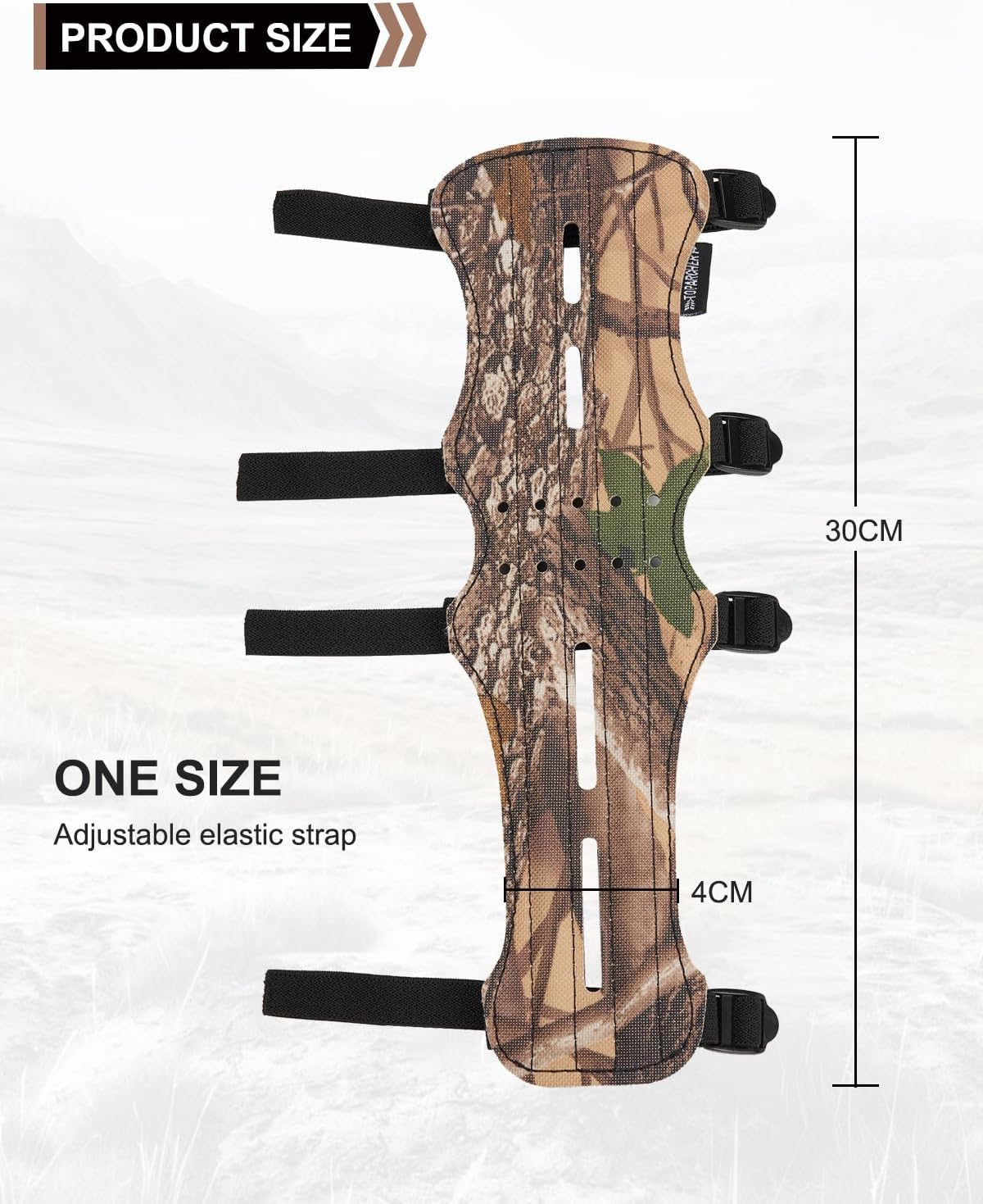 TOPARCHERY 12" Cow Leather Arm Guard Protector with 4 Adjustable Straps