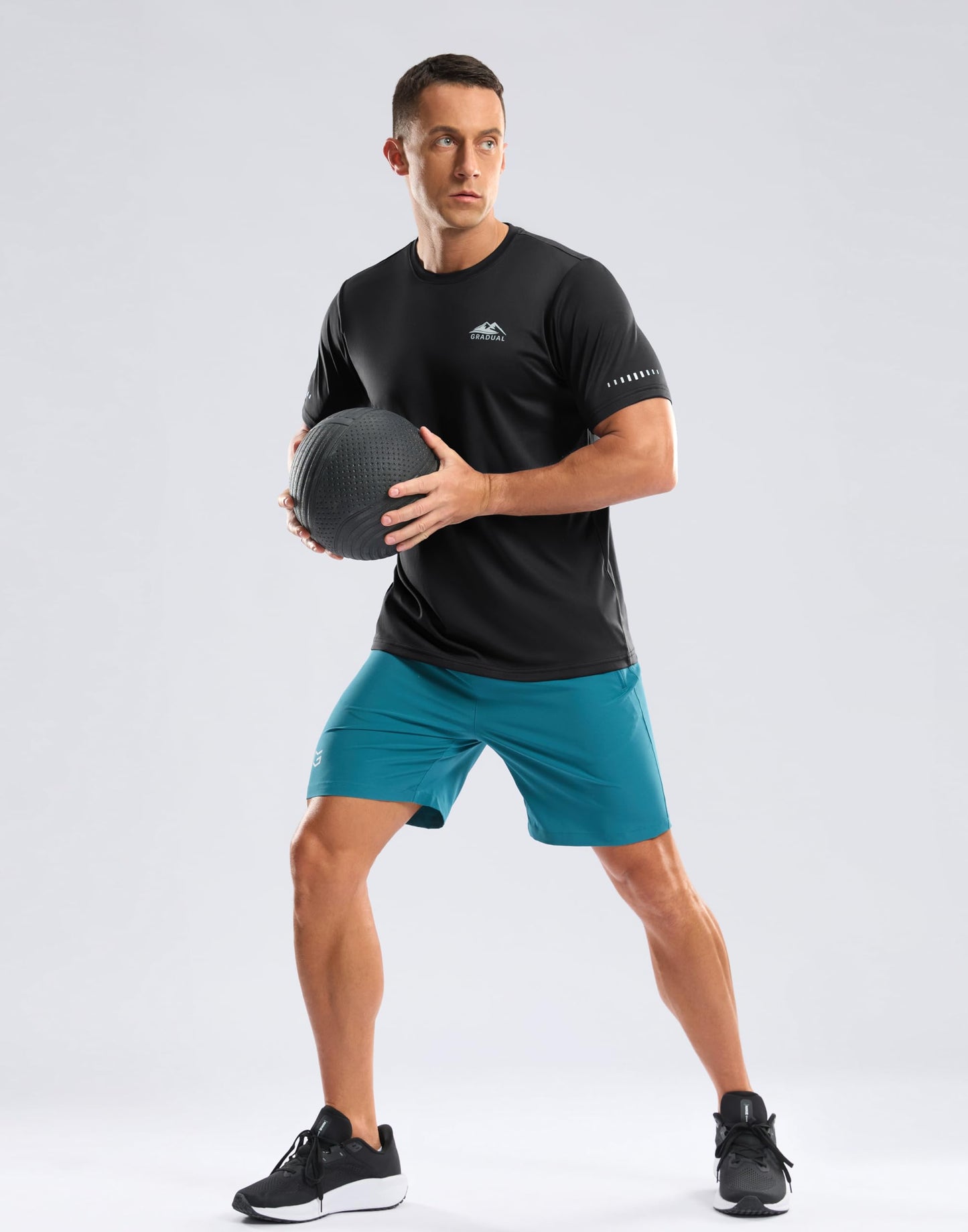 Men's UPF 50+ Sun Protection Dry Fit Workout T-Shirts Rash Guard Swim Shirts Moisture Wicking Tee for Athletic, Beach, Hiking (Black, XL)