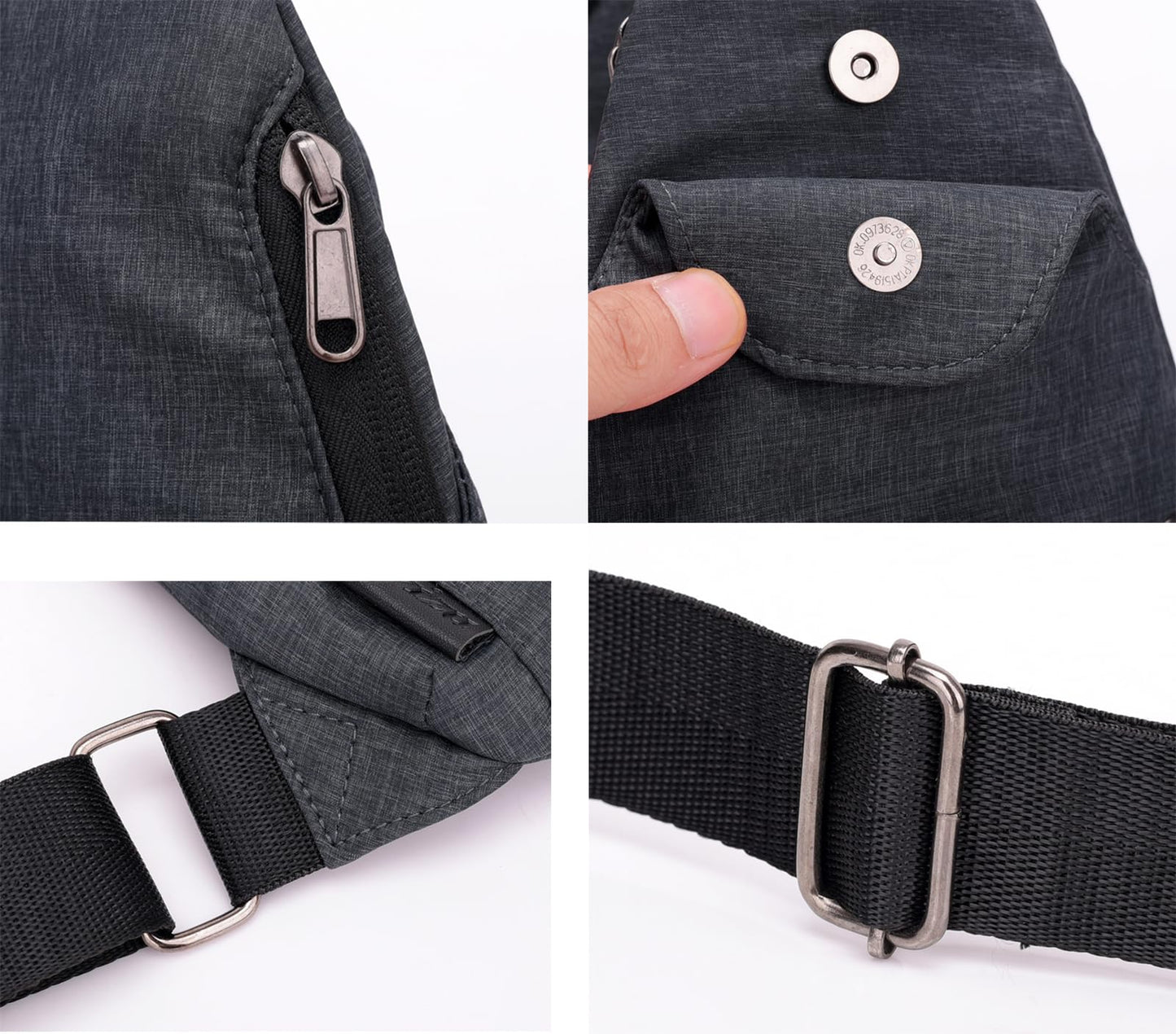 Wytidian Crossbody Sling Backpack Sling Bag Lightweight Personal Pocket Chest Bag for Travel Hiking Camping (Dark Grey)
