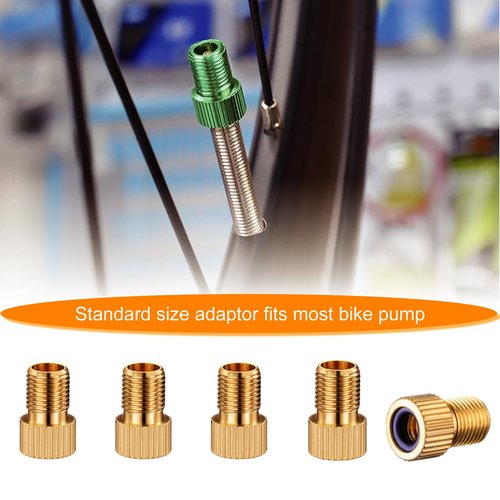 VANSIHO Aluminum Presta to Schrader Converter Car Valve Adapter Bicycle Bike Tube Pump Air Compressor Tools 5pcs (Green)