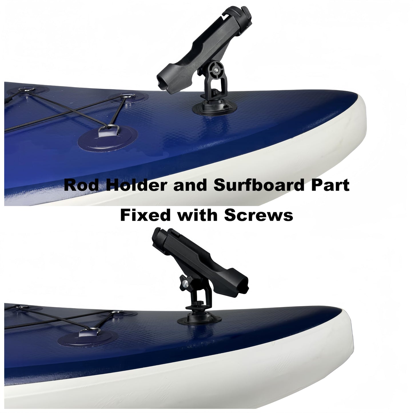 HiUmi Fishing Boat Rods Holder with Large Clamp Opening 360 Degree Adjustable Fishing Rod Racks Folding Holder (RH20-4Pack)