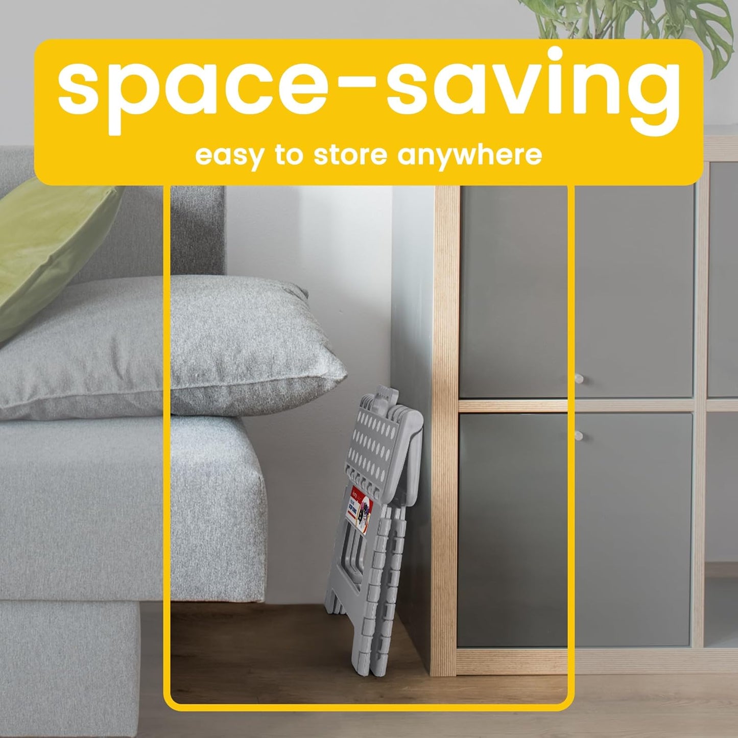 ACSTEP Folding Step Stool Foldable Stool 7.5 Inch Height Kids Step Stool, 300 lb Capacity Plastic Collapsible Stool, Stepping Stool with Handle Black Small Step Stool, Foot Stool Suitable for Kitchen