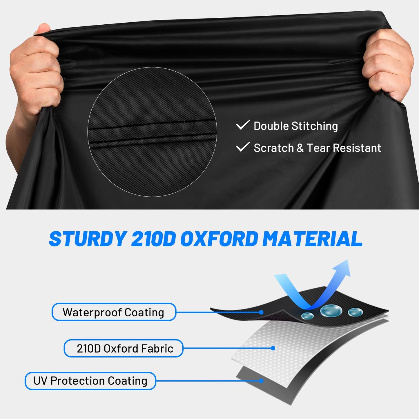 Favoto Bike Cover Waterproof Outdoor Storage for 1 or 2 Bikes Bicycle Cover Heavy Duty Rain Sun UV Dust Wind Proof with Storage Bag Bike Tarp for EBike Mountain Road City Bike, Black