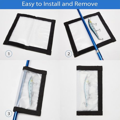 MOPHOEXII Fishing Lure Wraps 4-10 Pack Durable Clear PVC Lure Wrap for Fishing Rod Saltwater Hook Covers Fabric Lure Protector