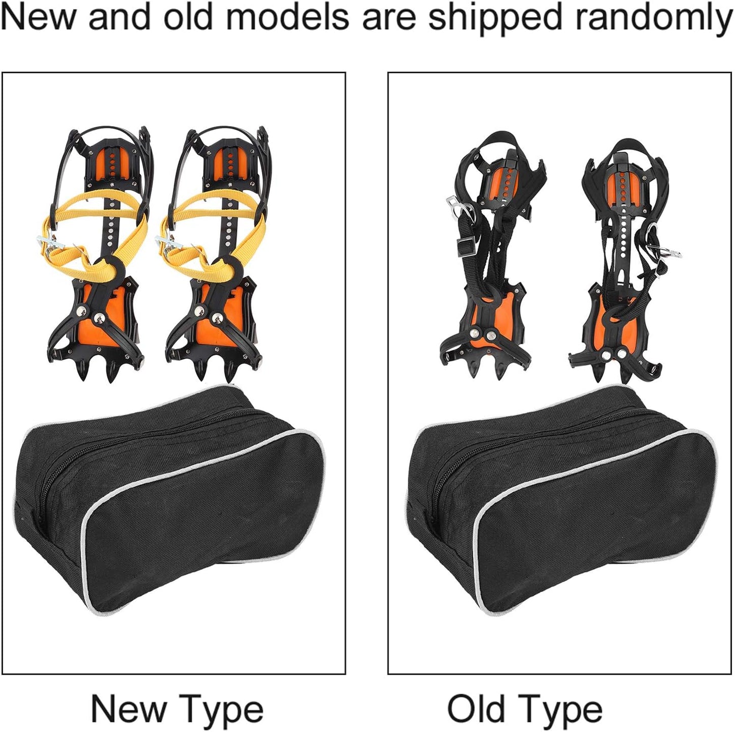 Traction Ice Cleats, Anti-Slip 10 Toothed Snow Crampons Ice Footwear for Mountaineering, Ice Climbing, Camping, Hiking Crampons for Hiking Boots