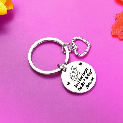 ZQEOU Turtle Gifts For Turtle Lovers Keychain Turtle Birthday Jewelry Turtle Motivational Gift For Best Friend Jewelry Wife Gift Bestie Gift Turtle Daily Reminder Keychain Turtle Encouragement Gift