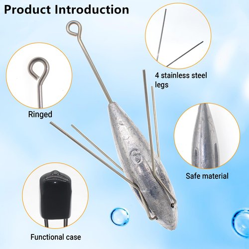 Zsrivk 5 Pack Sputnik Sinker Fishing Weights Lead Long Tail Fishing Equipment Saltwater Surf Weights Lead Water Catfish Beach Casting Spider Sinker(4)