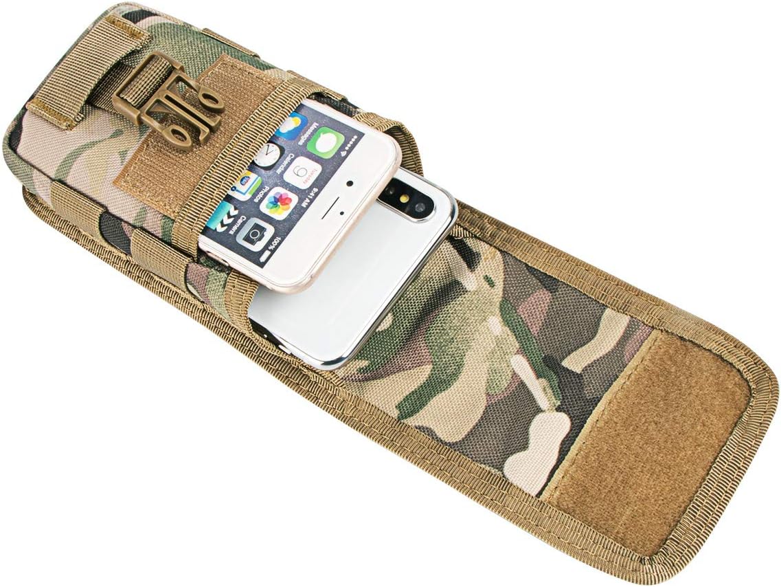 IronSeals Tactical Phone Pouch Compact Molle Belt Waist Pack for iPhone 15 Pro Max/15 Plus/15 Pro/14 Pro Max/14 Plus/13 Pro Max/13 Pro/13/12 Pro Max, Size L