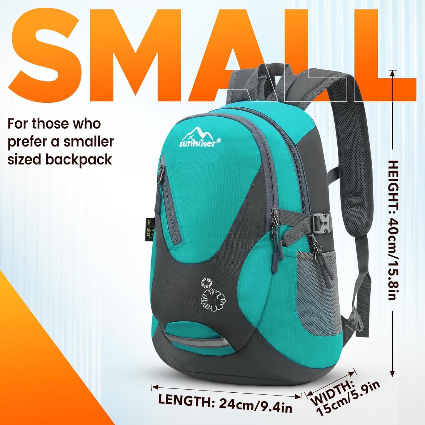 sunhiker Cycling Hiking Backpack Water Resistant Travel Backpack Lightweight SMALL Daypack M0714