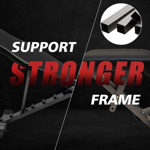 LSKSSNG Adjustable & Foldable Weight Bench Press, Decline Bench for Dumbbell Exercise, 600LBS Strength Training Benches for Full Body Workout, Multi-Purpose Incline Decline Workout Bench for Home Gym