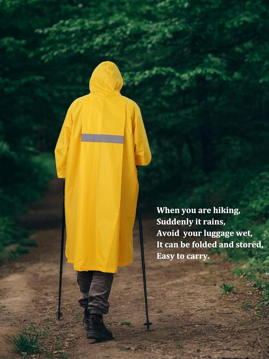 ANYOO Hood Rain Poncho Waterproof Lightweight Raincoat for Men Women Adult with Pocket for Hiking Camping Outdoor Activities