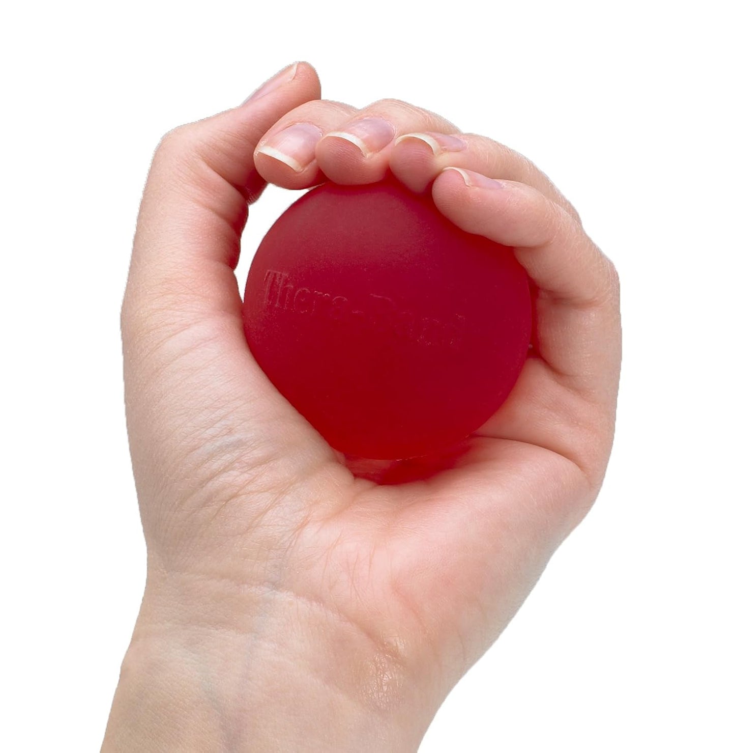 THERABAND Hand Exerciser, Ball For Hand, Wrist, Finger, Forearm, Grip Strengthening & Therapy, Squeeze Ball to Increase Hand Flexibility & Relieve Joint Pain, Red, Soft, Beginner