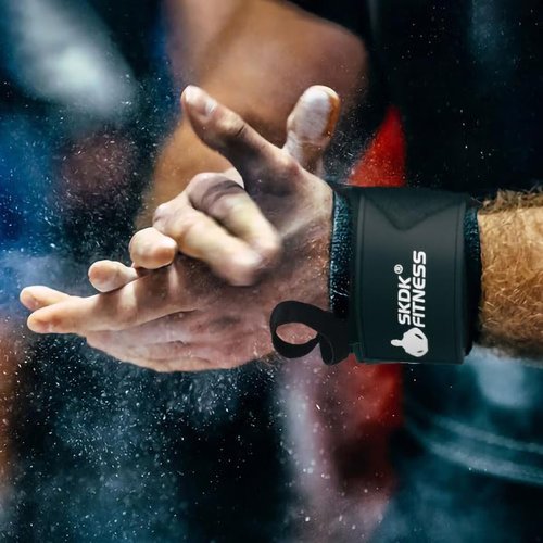 SKDK Wrist Wraps- Wrist Straps for Weightlifting with Thumb Loop,12" 18" 21" Professional Wrist Straps for Wrist Support,Powerlifting,Strength Training,Bodybuilding,Men & Women(Pair)