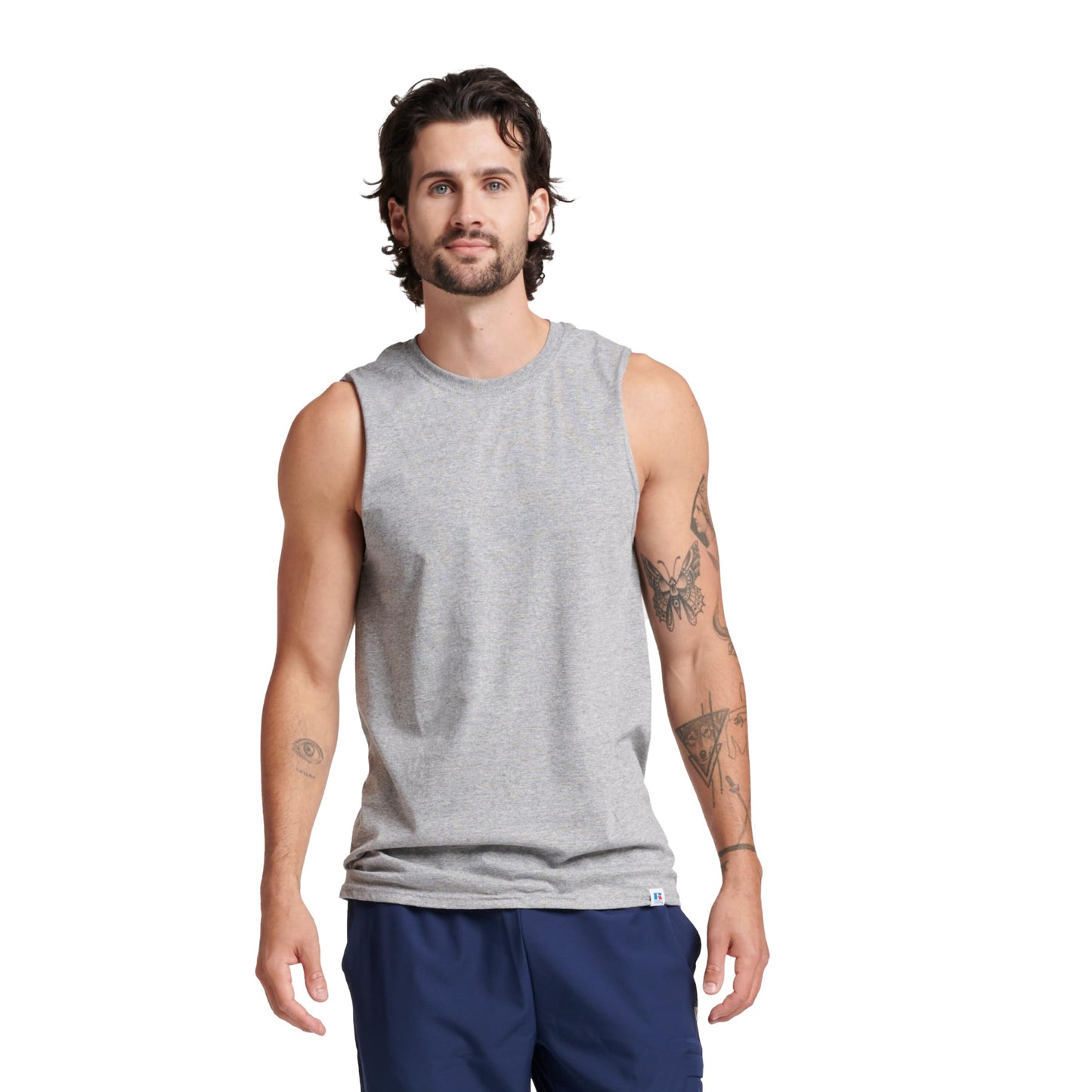 Russell Athletic Mens Cotton Performance Sleeveless Muscle T-Shirt T Shirt, Oxford, 3X-Large US