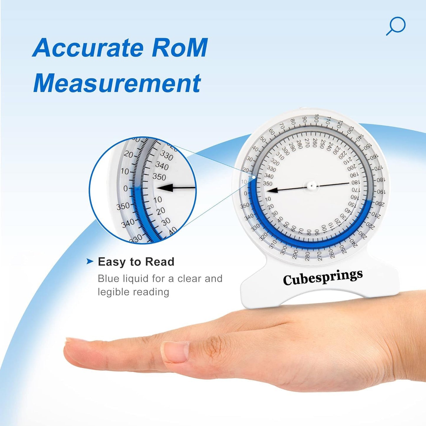 Cubesprings Inclinometer Physical Therapy - Accurate Range of Motion (ROM) Measurement Leak-Proof Construction- Easy to Use Inclinometer for Physical Therapist or Student