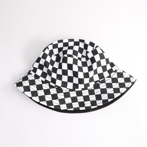 MILAKOO Checkerboard Fisherman Bucket Hat Reversible Double Side Wear Beach Funny Cap Black & White