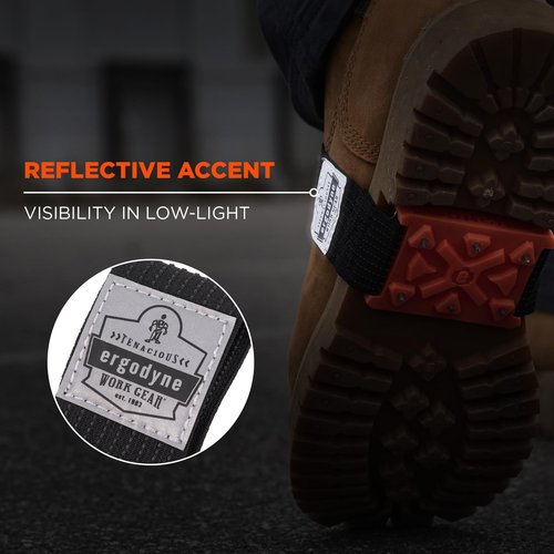 Ergodyne TREX 6317 Mid-Sole Ice Cleats Traction for Heeled Boot, Easily Rotates for Indoors, Driving, Climbing